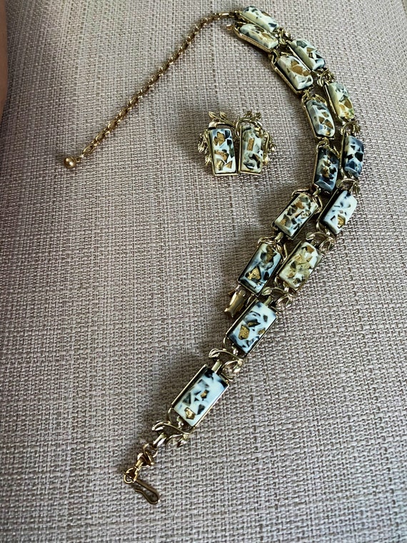 Coro Lucite 50’s Confetti Necklace, Bracelet, and… - image 2