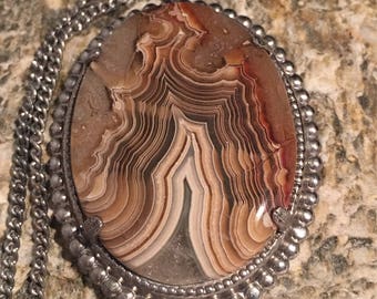 Crazy Agate Stone Pendant Necklace