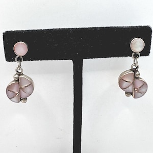 Navajo Zuni Sterling Mother of Pearl Posts