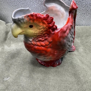 c. 1910 Royal Bayreuth Parrot Pitcher Colorful Antique