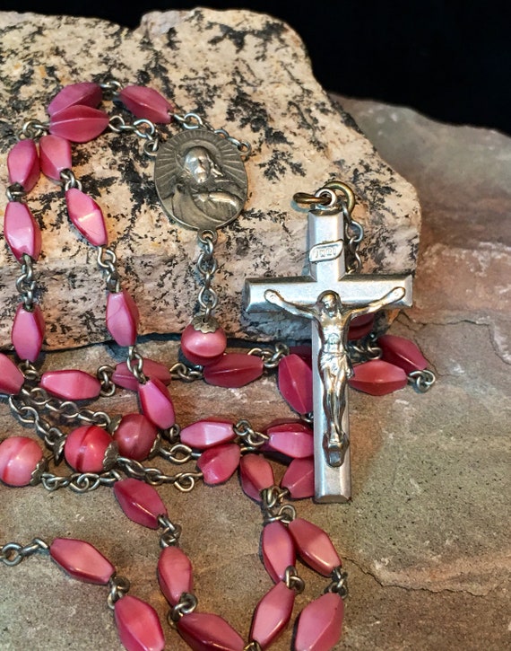 Beautiful Pink Stone Rosary - image 4