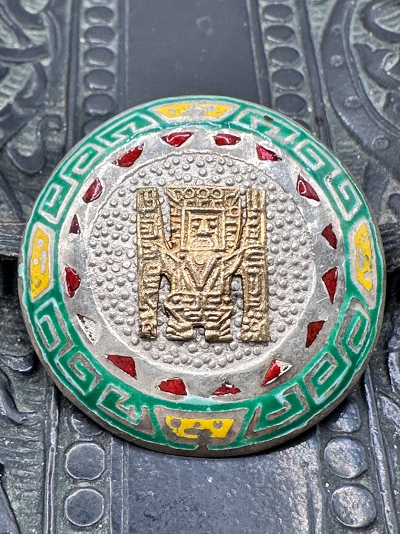 Peru Inca Viracocha Warrior Brooch Necklace 925 18