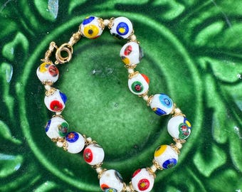 Vintage Murano Millefiori Glass Beaded Bracelet (2) Available