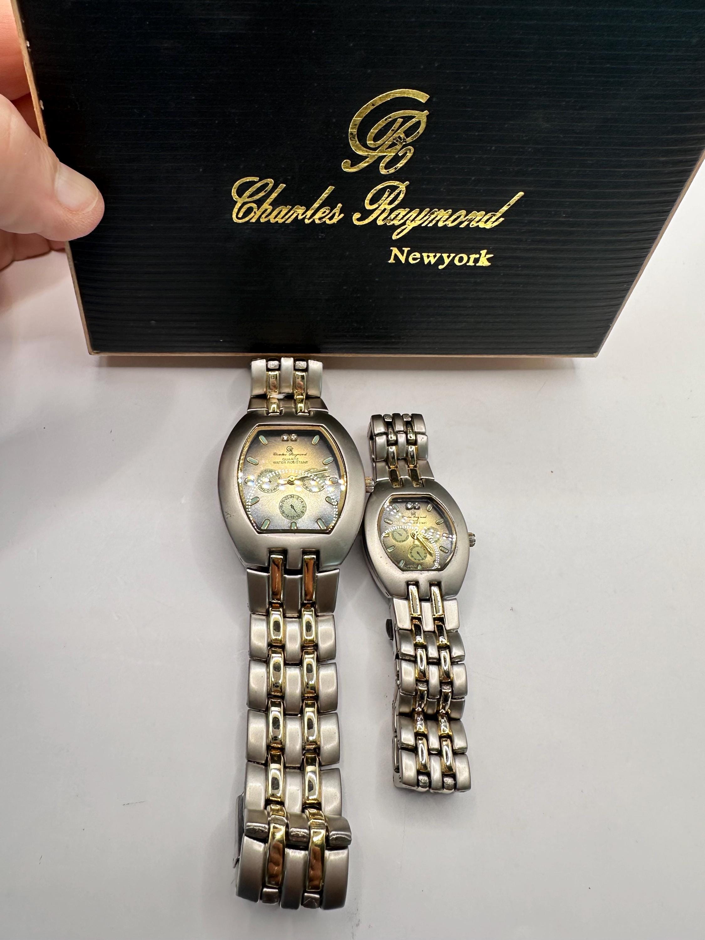 Charles Raymond New York Men\'s & Women\'s Silver Watch Set Pair of Charles Raymond of New York Vintage Wrist Watches - Etsy main image 4