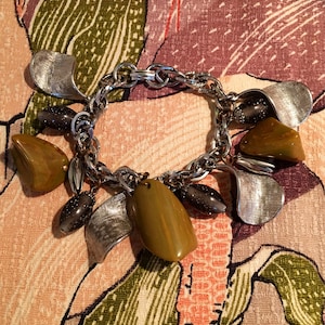 Mid Century retro dangle charm bracelet . image 1