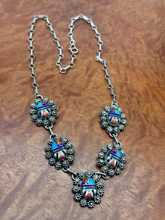 ZUNI Beautiful 5  Inlay with Turquoise, Mother of… - image 2