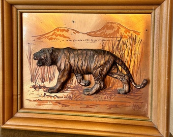 Copper Relief Art by John Louw Stagecoach Scene in Wood Frame - Etsy