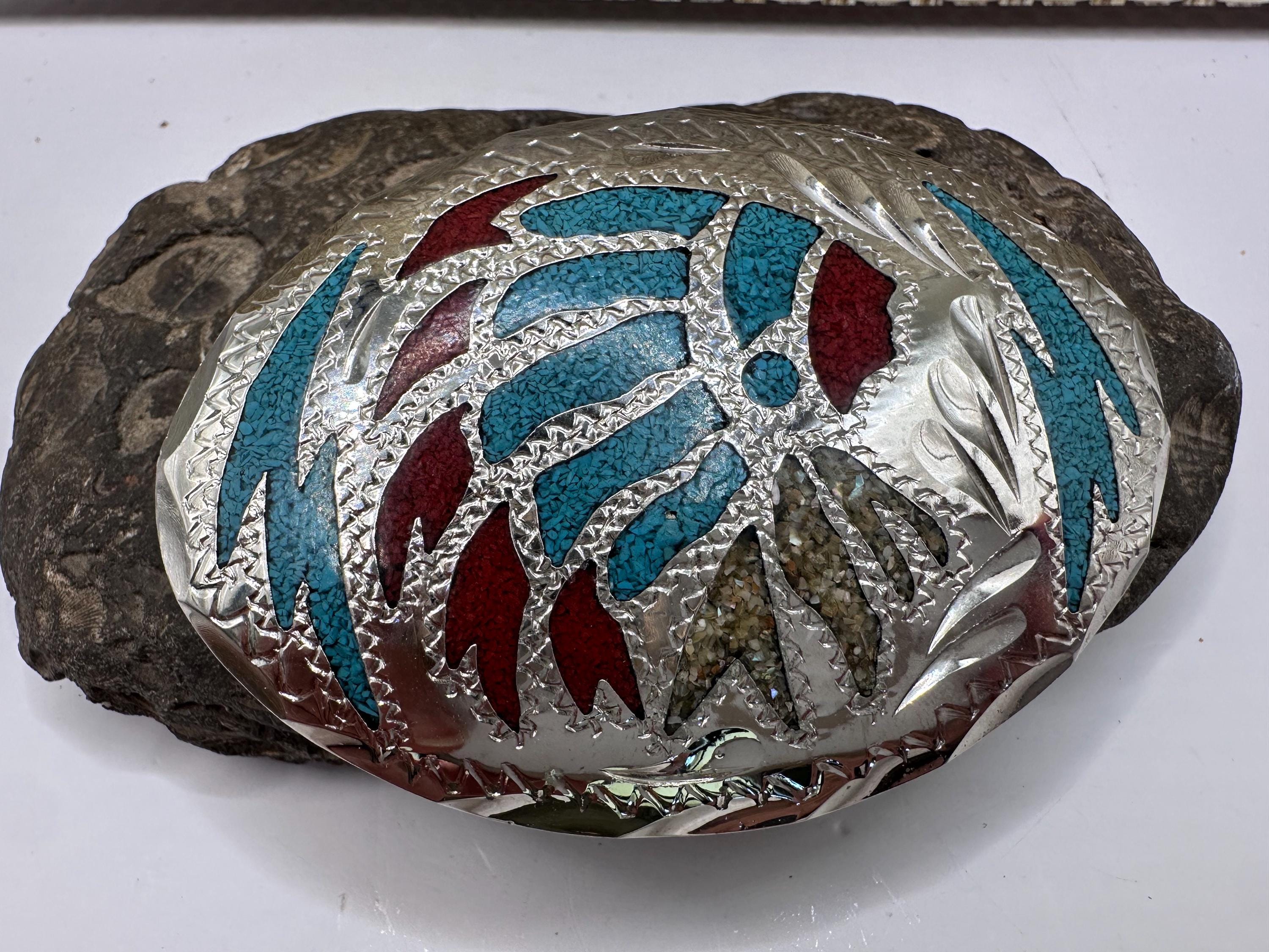 Lizard Belt buckle Turquoise Coral Inlay Gekko Art Snake Stone Southwestern Turquoise and Coral Belt Buckle - Etsy main image 2