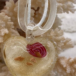 Pretty Fused Glass Heart Necklace
