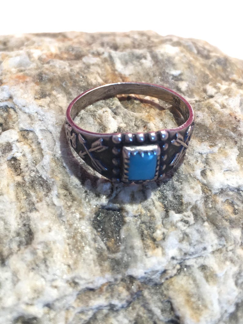 Southwest Sterling Silver and Turqouise Size 3 Ring