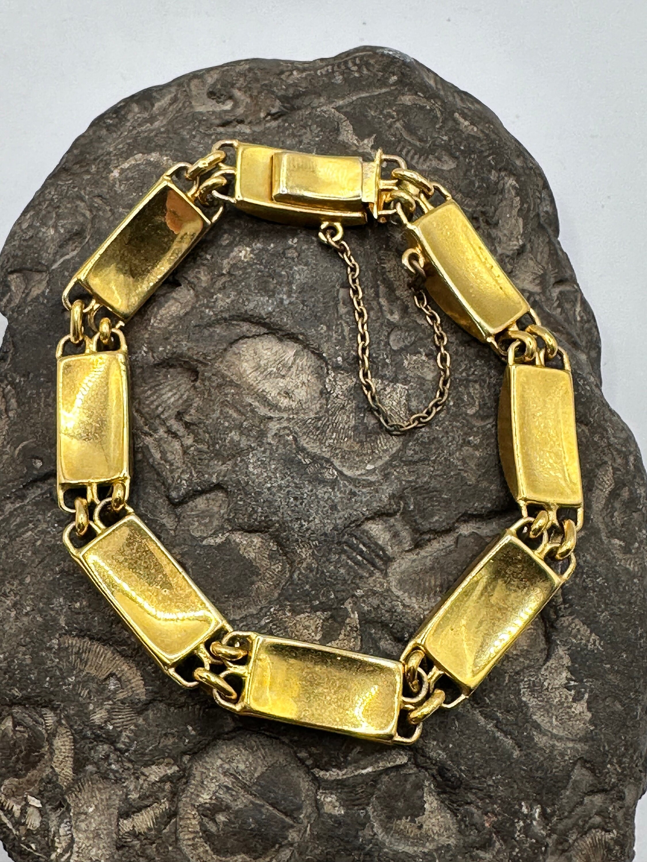 アクセサリー Toledo Spain damascene vintage bracelet Toledo Spain Eibar Damascene Steel Inlaid Gold Bracelet - Etsy