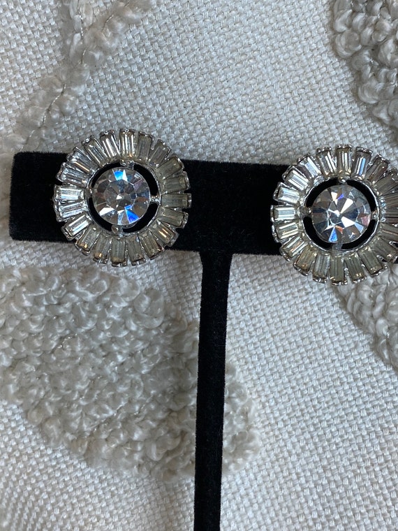 Pretty Channeled Rhinestone Screwback Earrings - image 4