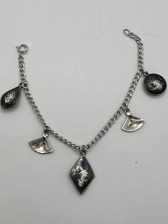 Sterling Silver Siam Charm Bracelet - image 1