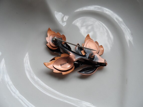 Renoir Copper Leaf Brooch - image 2