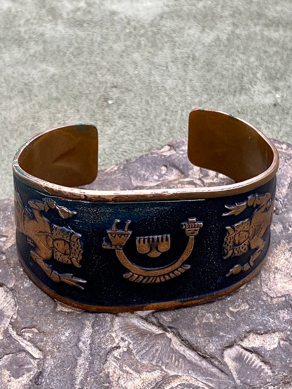 Vintage Copper Cuff Bracelet with Buffalo Dancer a