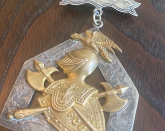 Antique Gold Fcb Knights Of Pythias Masonic Brooch Pin (  2 available one with pin and one without )