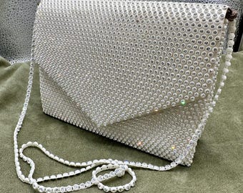 Vintage 1950's Evening Bag Austrian Crystal Rhinestone Purse Clutch RARE