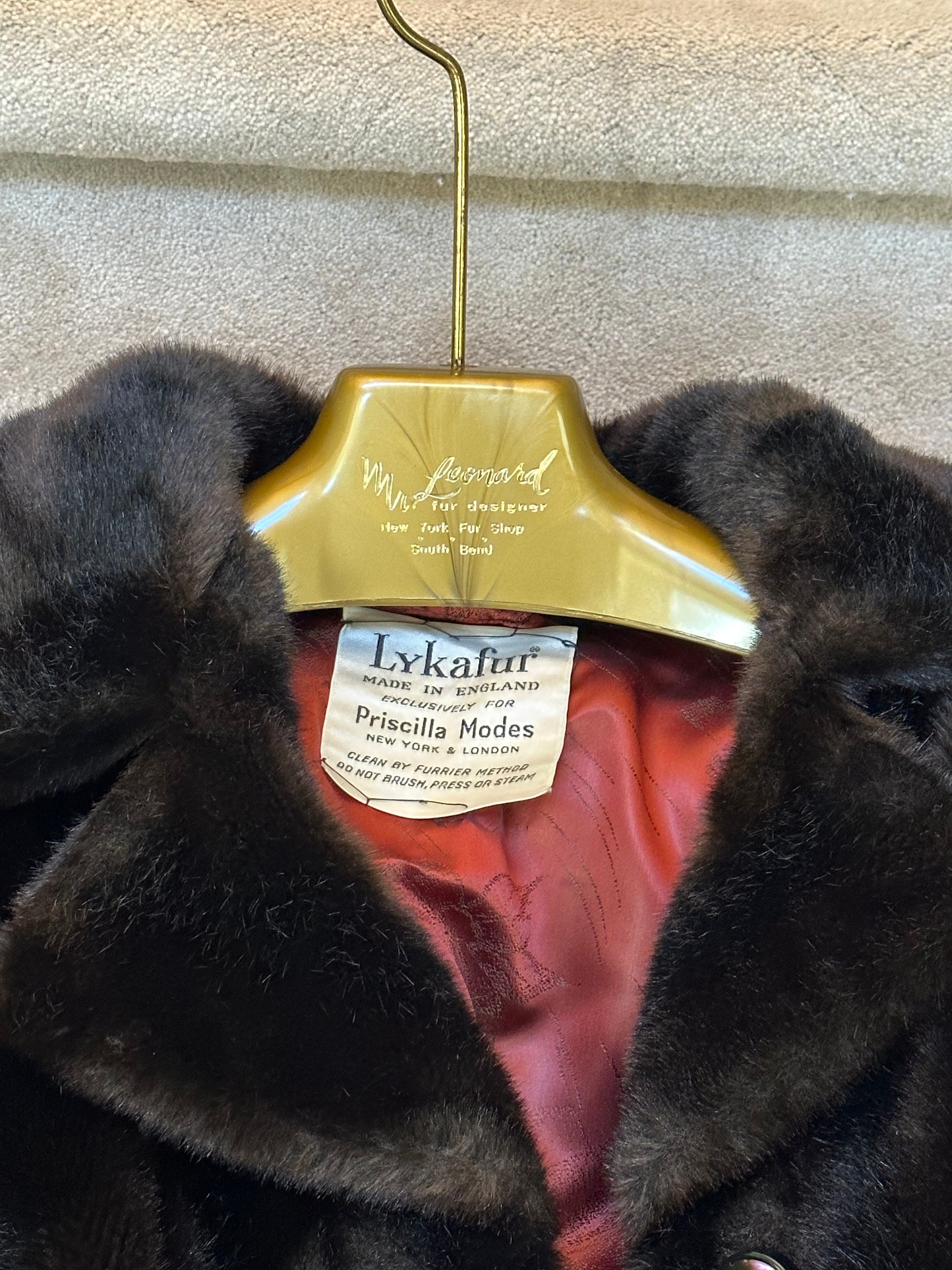 希少　ヴィンテージ　LYKAFUR　フェイクファーコート イギリス製　レオパード Vintage Lykafur Vegan Fur Coat, Priscilla Modes, Size M - Etsy
