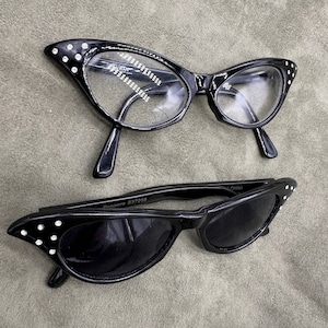 Vintage 50’s Cat Eye Clear Glasses and Sunglasses (sold separately)