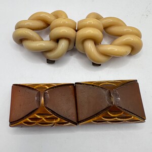 Unusual Bakelite Art Deco Belt Buckles