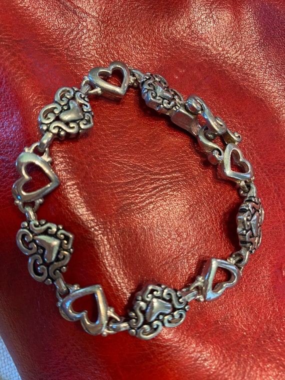 Pretty Heart Silver Tone Metal Bracelet