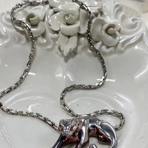 Sterling Silver Panther Slide Pendant on Sterling 16 in Chain 