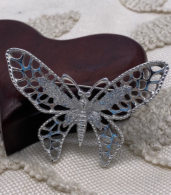 Sarah Coventry Silver Tone Butterfly Brooch