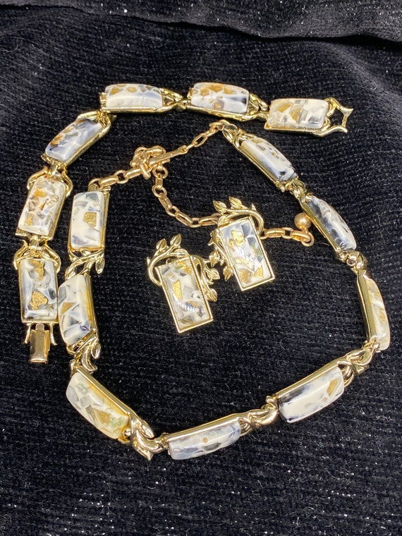 Coro Lucite 50’s Confetti Necklace, Bracelet, and… - image 1