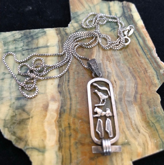 Sterling Silver Cartouche Necklace - image 1