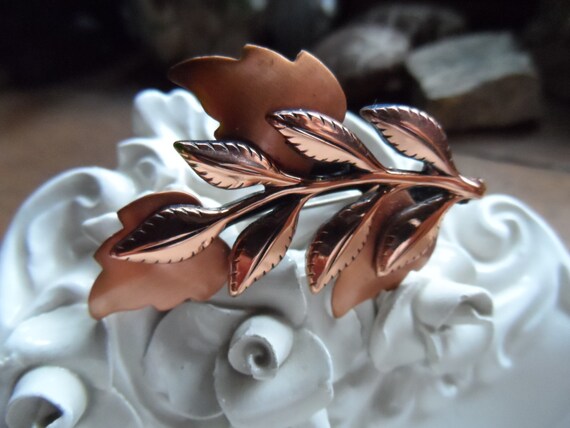 Renoir Copper Leaf Brooch - image 3