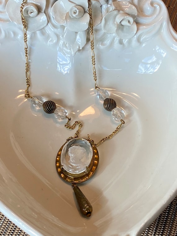 Glass Intaglio Cameo Choker