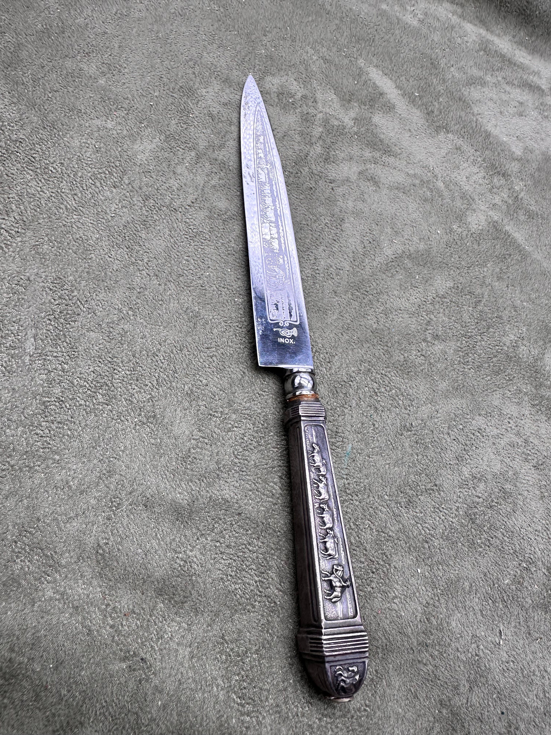 Vintage Elmo Inox Gaucho Knife Andsheath, Cowboy Boot Knife