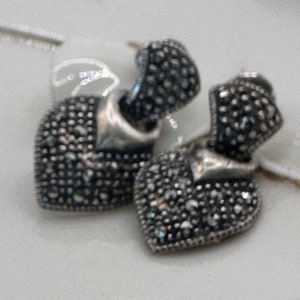 Sterling Silver and Marcasite Pierced Earrings