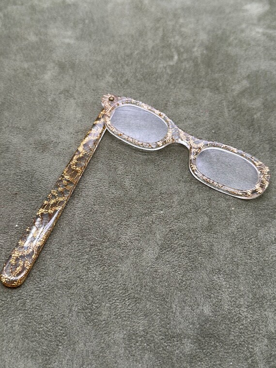 Lorgnette Lacey Lucite Glasses - image 5