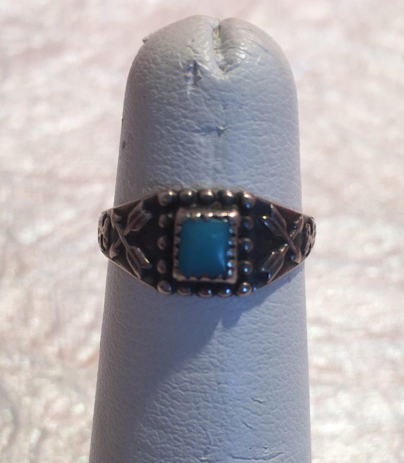 Southwest Sterling Silver and Turqouise Size 3 Ring