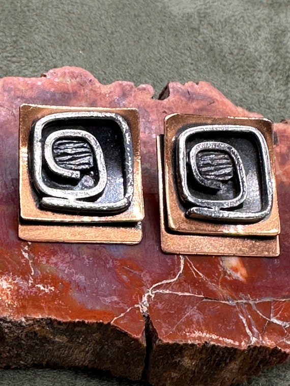 Mid-Century Modernist Copper Earrings
