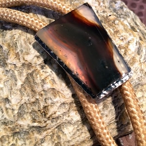 Banded Agate Bolo Tie