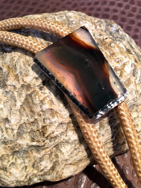 Banded Agate Bolo Tie