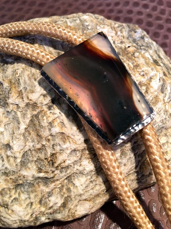 Banded Agate Bolo Tie - image 1