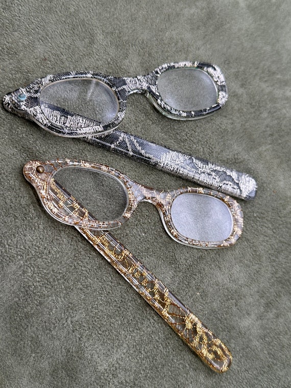 Lorgnette Lacey Lucite Glasses - image 1