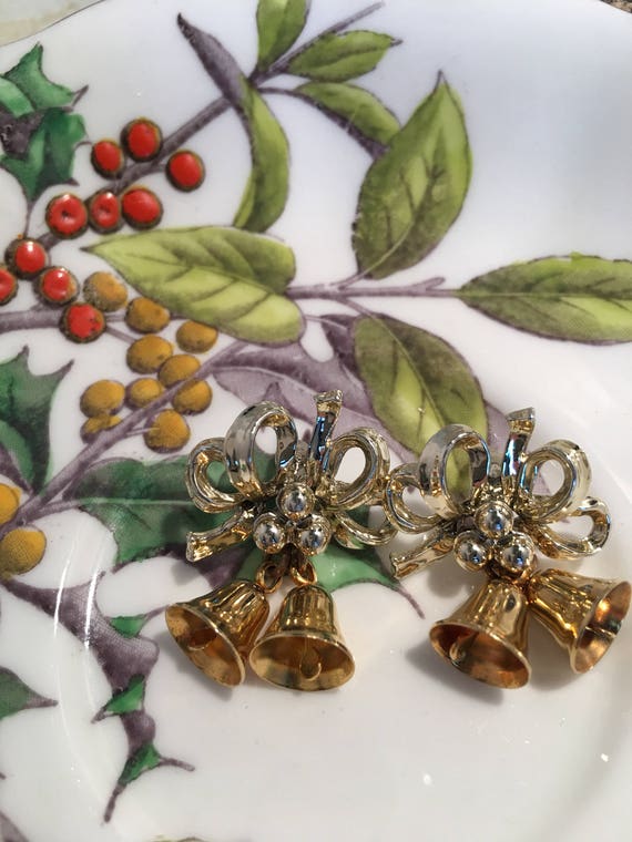 Pierced Christmas Bell Earrings