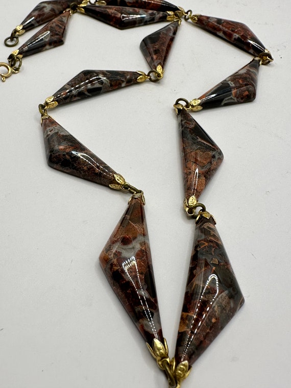 Beautiful Jasper 24 in Triangular Necklace - image 3