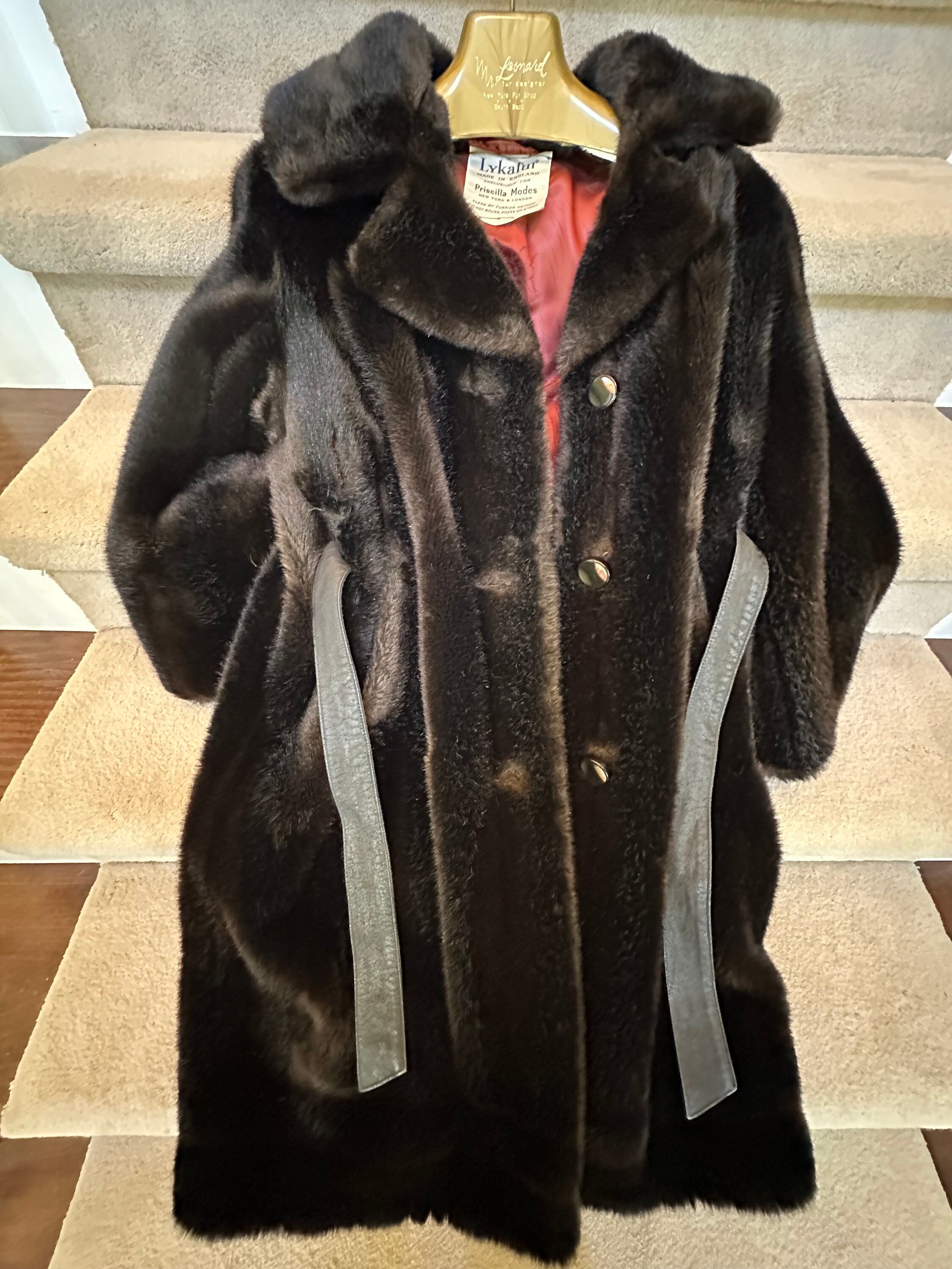 Vintage Priscilla Modes Lykafur Faux Fur Coat Made In