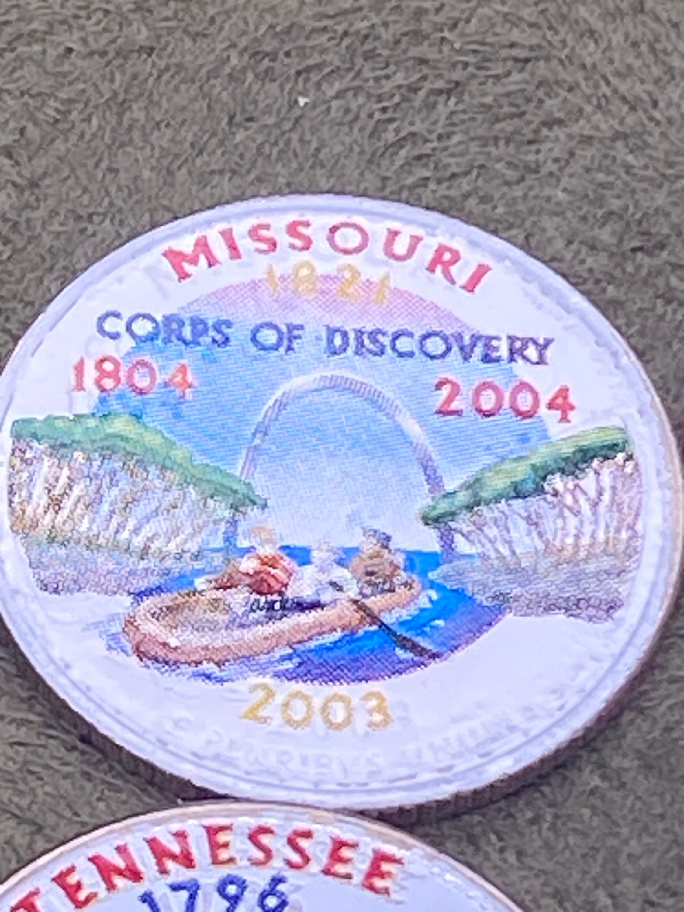 4 Colored State Quarters - Etsy