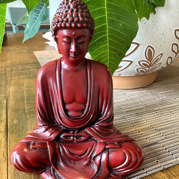 Red Resin Buddha Statue