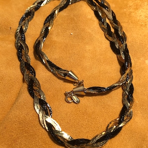 Citation Gold and Black Braided 23 in  Necklace