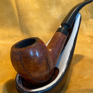 Fine Sandor signed Pipe with Carvings like Roots on Pipe