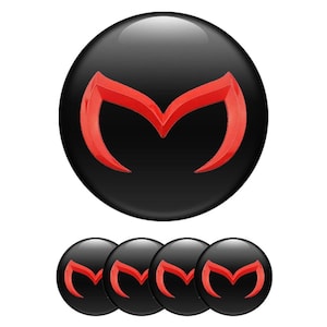 Set of 4 Mazda Wheel Center Cap Decals Custom Car Rim Logo Stickers Self-Adhesive Vinyl Emblems for Wheel Hubcaps Easy to Apply