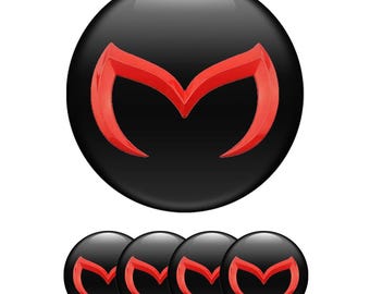Set of 4 Mazda Wheel Center Cap Decals Custom Car Rim Logo Stickers Self-Adhesive Vinyl Emblems for Wheel Hubcaps Easy to Apply