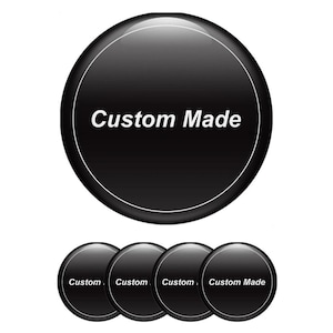 Set of 4 Custom Wheel Center Cap Decals Custom Car Rim Logo Stickers Self-Adhesive Vinyl Emblems for Wheel Hubcaps Easy to Apply